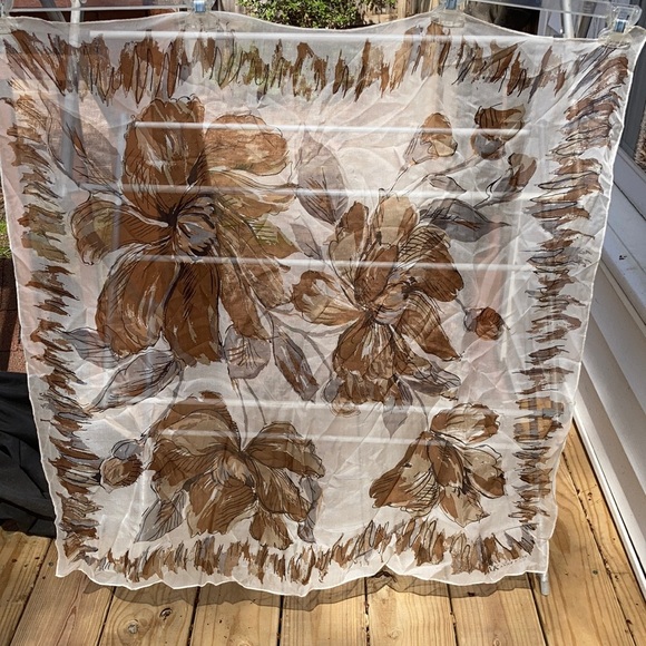 Anne Klein brown floral scarf